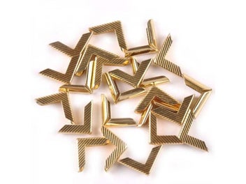 Listing 5 of 8 for 17x17x3mm 50pcs Golden Striped Corner Protector For Scrapbooking Accessories