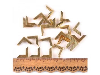 Listing 6 of 8 for 17x17x3mm 50pcs Golden Striped Corner Protector For Scrapbooking Accessories