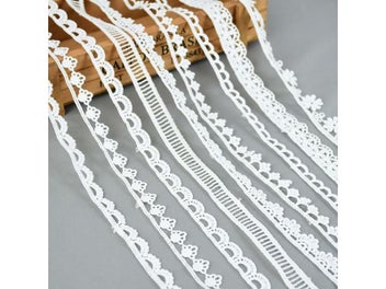 Listing 4 of 16 for 5Yards Lot White Embroidered Lace Trim Ribbons Fabric For DIY Sewing Crafts
