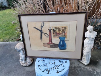 Listing 2 of 8 for Interesting Original Vintage Still Life Watercolour Painting
