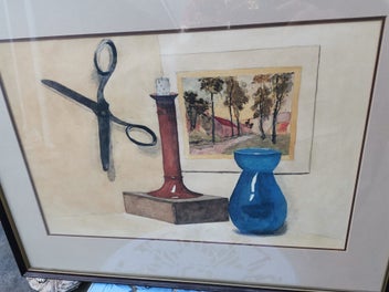 Listing 3 of 8 for Interesting Original Vintage Still Life Watercolour Painting