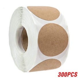 Listing 1 of 1 for 100/500Pcs Kraft Paper Stickers Round Blank Labels For Handmade Gift Tag CHK177