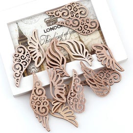 Listing 3 of 6 for 40Pcs/bag 4 Styles DIY Angel Wings Wooden Chips Decorative Embellishments CHK177
