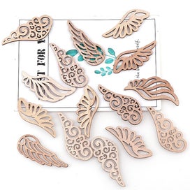 Listing 4 of 6 for 40Pcs/bag 4 Styles DIY Angel Wings Wooden Chips Decorative Embellishments CHK177