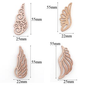 Listing 5 of 6 for 40Pcs/bag 4 Styles DIY Angel Wings Wooden Chips Decorative Embellishments CHK177