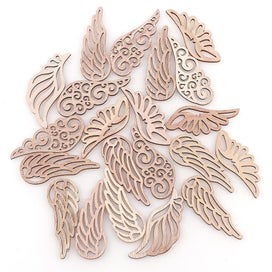 Listing 6 of 6 for 40Pcs/bag 4 Styles DIY Angel Wings Wooden Chips Decorative Embellishments CHK177