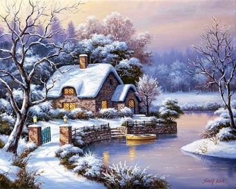 Listing 1 of 1 for Cross Stitch Embroidery Snow Tree Scenery Cotton Thread Painting DIY Need CHK177