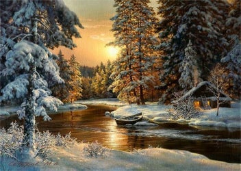 Listing 1 of 1 for Cross Stitch Embroidery Snow Tree Scenery Cotton Thread Painting DIY Need CHK177