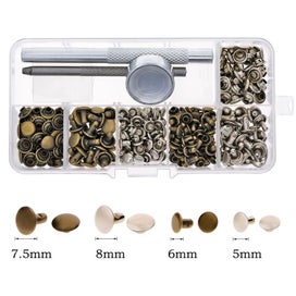 Listing 3 of 6 for 120 Set New Leather Rivets Single Cap Rivets Tubular Metal Studs with Fix CHK177