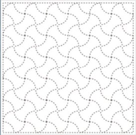 Listing 2 of 2 for Japanese Sashiko Printed White Cotton Cloth Curvy 31x31cm x 1