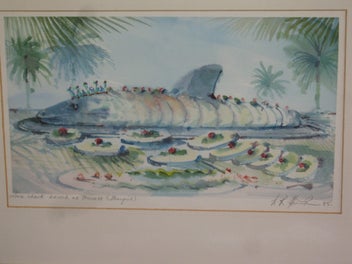 Listing 2 of 12 for Signed AR H ?? Lone Shark Dressed As Princess - Retro 1985 ? Original Painting