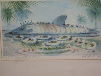 Listing 3 of 12 for Signed AR H ?? Lone Shark Dressed As Princess - Retro 1985 ? Original Painting