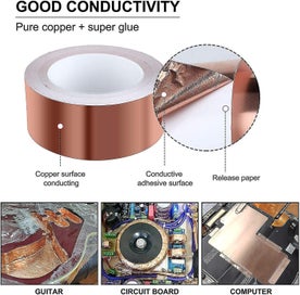 Listing 3 of 4 for Copper Tape 30m X 50mm, Vegena Copper Foil Tape Emi Copper Foil Tape -