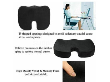Listing 4 of 11 for Gel Memory Foam Seat Cushion Orthopedic Back Pain Relief Pillow Car Seat Pad