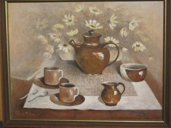 Listing 3 of 8 for Pansy McKay - Flowers and a Cuppa - Original Painting