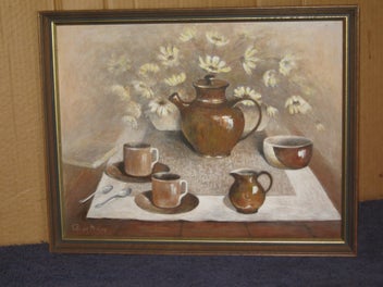 Listing 2 of 8 for Pansy McKay - Flowers and a Cuppa - Original Painting