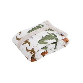 Listing 2 of 9 for Little Unicorn Cotton Muslin Baby Blanket - Dino Friends