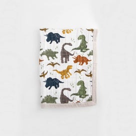 Listing 3 of 9 for Little Unicorn Cotton Muslin Baby Blanket - Dino Friends