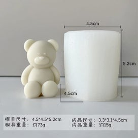 Listing 3 of 6 for 3D Bear Silicone Candle Mold Resin Gypsum Ice Cube Baking Mold Birthday Wedding