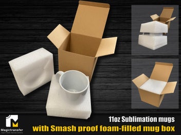 Listing 2 of 2 for 11oz Sublimation mugs with Smash proof foam-filled mug box-keep safe and secure