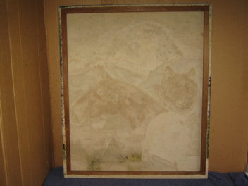 Listing 19 of 19 for Large Eagle Bear Wolf Horse & Native American Painting original oil on canvas