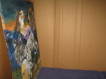 Listing 18 of 19 for Large Eagle Bear Wolf Horse & Native American Painting original oil on canvas