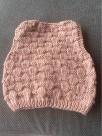 Listing 3 of 4 for Merino pink hat/vest set size newborn