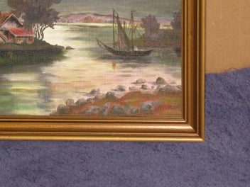 Listing 6 of 13 for Elliot ? Windmill On The Bay with Cottages & yacht Painting Artwork
