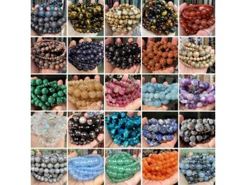 Listing 3 of 10 for Natural Stone Beads 4 6 8 10mm Tiger Eye Lava Amazonite Turquoises Agates