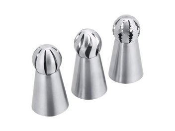 Listing 5 of 10 for 3Pcs/Set Hot Russian Spherical Ball Stainless Steel Flower Cake Nozzles Icing