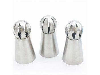 Listing 7 of 10 for 3Pcs/Set Hot Russian Spherical Ball Stainless Steel Flower Cake Nozzles Icing