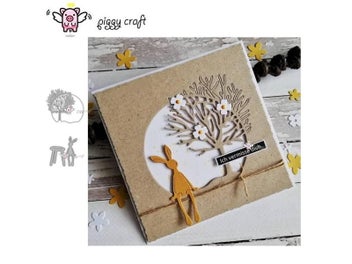 Listing 3 of 10 for Piggy Craft Metal Cutting Dies For Tree Bird Bunny Scrapbook