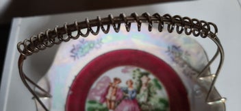 Listing 5 of 13 for Limoges Style Plate with Removable Metal Cake Handle - Pearlescent