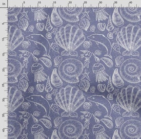 Listing 4 of 5 for Soimoi Sea Shell Print, Poly Taffeta Fabric, Decor Sewing Fabric by The Yard 56