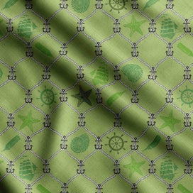 Listing 1 of 5 for Soimoi Sea Shell Print, Poly Taffeta Fabric, Decor Sewing Fabric by The Yard 56