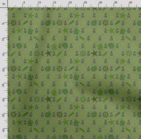 Listing 4 of 5 for Soimoi Sea Shell Print, Poly Taffeta Fabric, Decor Sewing Fabric by The Yard 56