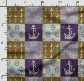 Listing 2 of 5 for Soimoi Sea Shell Print, Poly Taffeta Fabric, Decor Sewing Fabric by The Yard 56