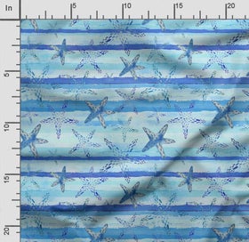 Listing 2 of 5 for Soimoi Sea Shell Print, Poly Taffeta Fabric, Decor Sewing Fabric by The Yard 56