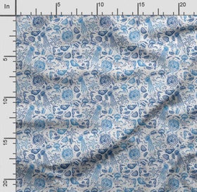 Listing 2 of 5 for Soimoi Sea Shell Print, Poly Taffeta Fabric, Decor Sewing Fabric by The Yard 56