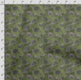 Listing 4 of 5 for Soimoi Sea Shell Print, Poly Taffeta Fabric, Decor Sewing Fabric by The Yard 56