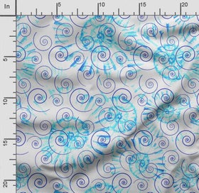 Listing 2 of 5 for Soimoi Sea Shell Print, Poly Taffeta Fabric, Decor Sewing Fabric by The Yard 56