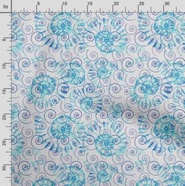 Listing 3 of 5 for Soimoi Sea Shell Print, Poly Taffeta Fabric, Decor Sewing Fabric by The Yard 56