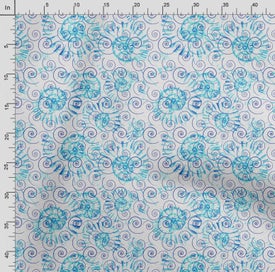 Listing 4 of 5 for Soimoi Sea Shell Print, Poly Taffeta Fabric, Decor Sewing Fabric by The Yard 56