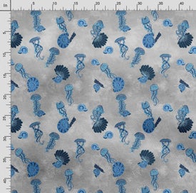 Listing 4 of 5 for Soimoi Sea Shell Print, Poly Taffeta Fabric, Decor Sewing Fabric by The Yard 56