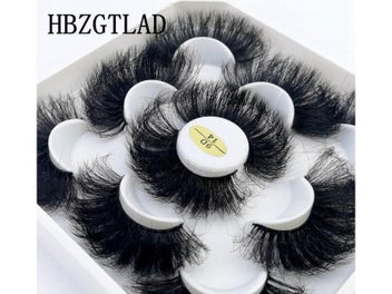 Listing 3 of 10 for 5 Pairs 8-25mm 3D Mink Lashes Bulk Faux With Custom Box Wispy Natural Mink