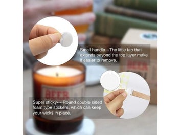 Listing 6 of 9 for 240PCS Candle Wick Stickers Heat Resistance Double-Sided Stickers With The