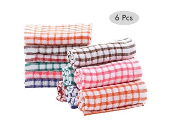 Listing 5 of 8 for 6PCS Cotton Kitchen Tea Towels Absorbent Lint Free Catering Restaurant Cloth