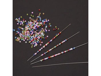 Listing 6 of 10 for 10Pcs Superfine Beaded Needle 40mm/100mm Beading Needles Threading String Cord