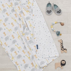 Listing 6 of 7 for 3PLY MUSLIN PRAM BLANKET - ANIMAL PARADE