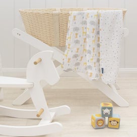 Listing 7 of 7 for 3PLY MUSLIN PRAM BLANKET - ANIMAL PARADE